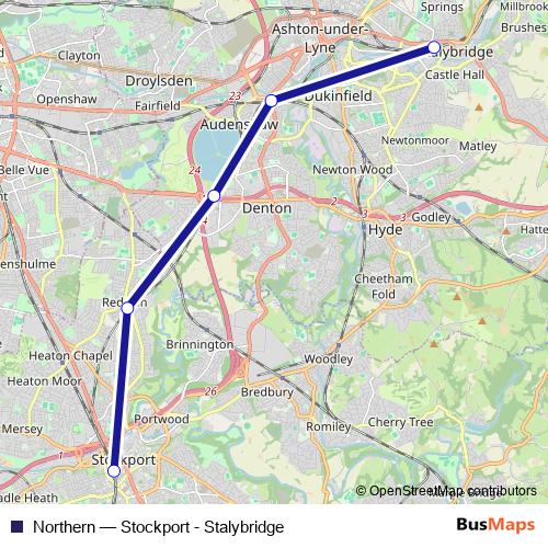 Northern rail Line Map