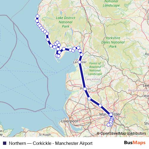 Northern rail Line Map
