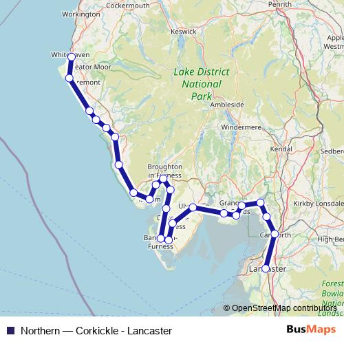 Northern rail Line Map