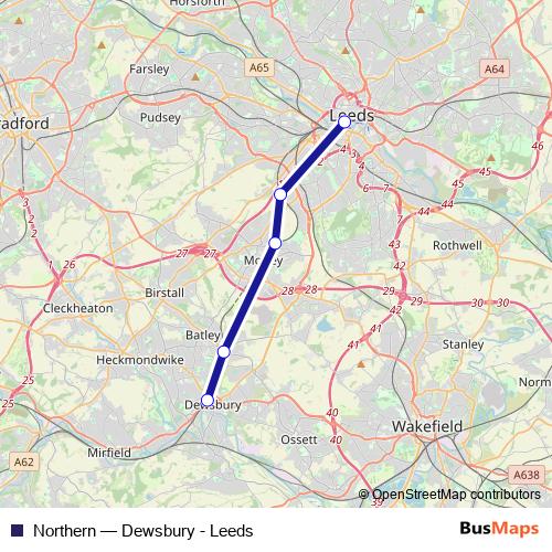 Northern rail Line Map