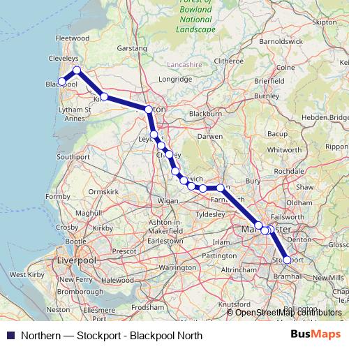 Northern rail Line Map