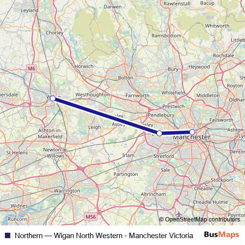 Northern rail Line Map