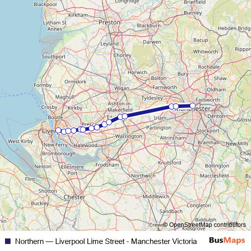 Northern rail Line Map