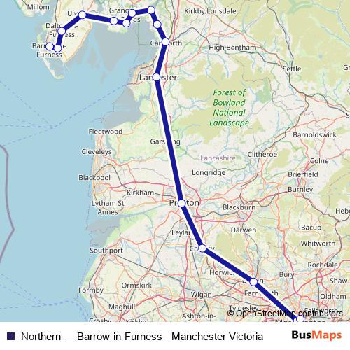 Northern rail Line Map