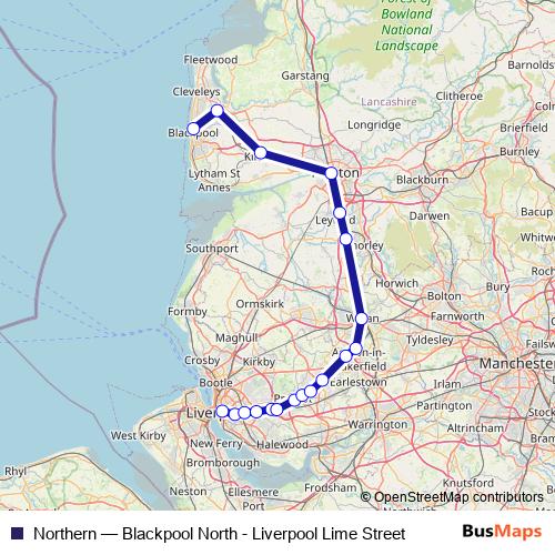Northern rail Line Map