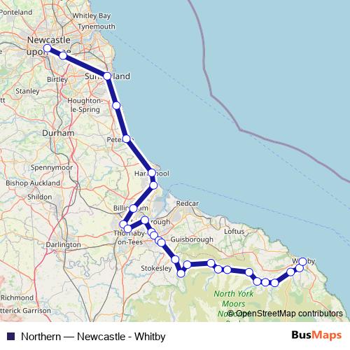 Northern rail Line Map