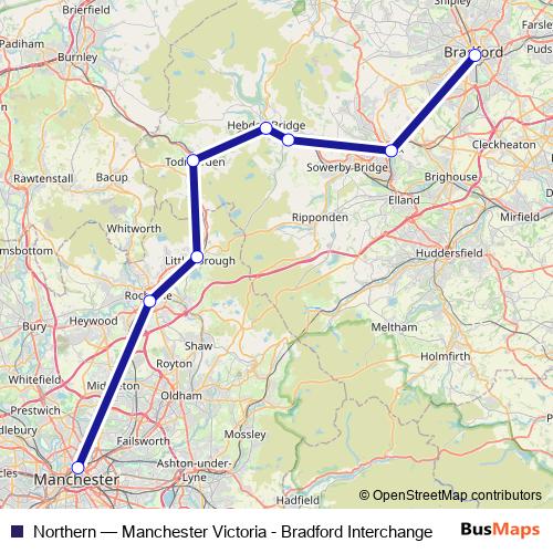Northern rail Line Map