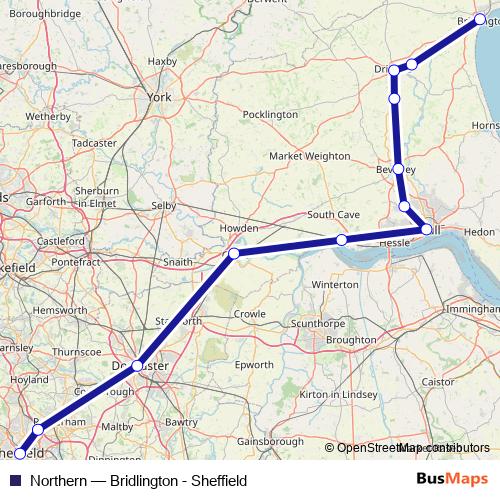 Northern rail Line Map