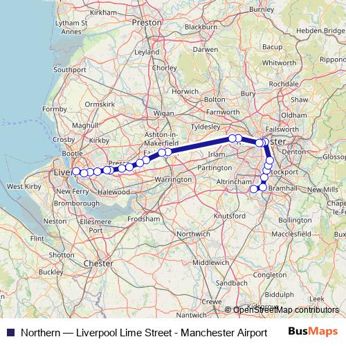 Northern rail Line Map