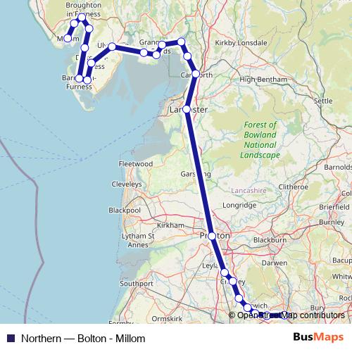 Northern rail Line Map