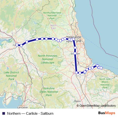 Northern rail Line Map