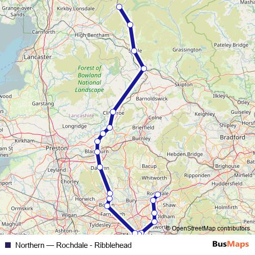 Northern rail Line Map