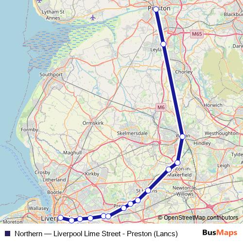 Northern rail Line Map