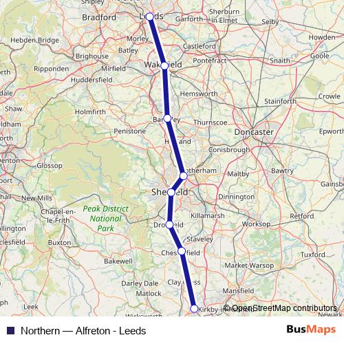 Northern rail Line Map