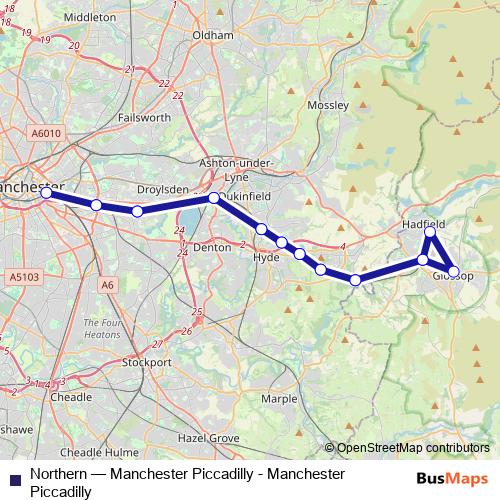 Northern rail Line Map