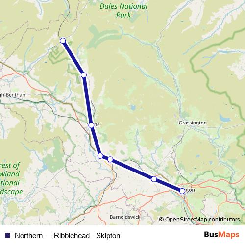 Northern rail Line Map