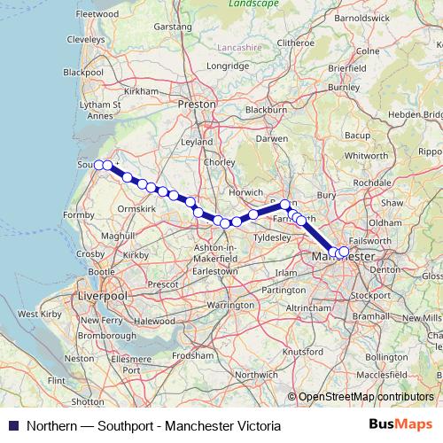 Northern rail Line Map