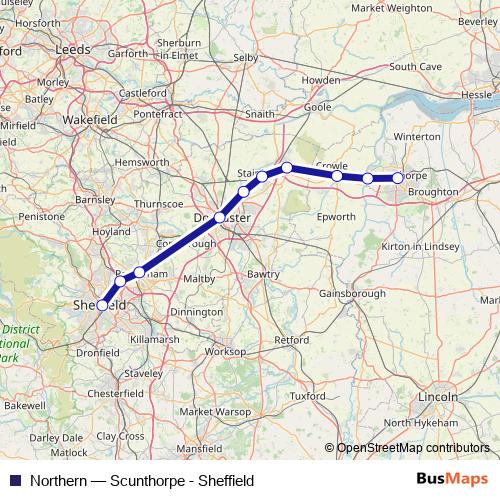 Northern rail Line Map