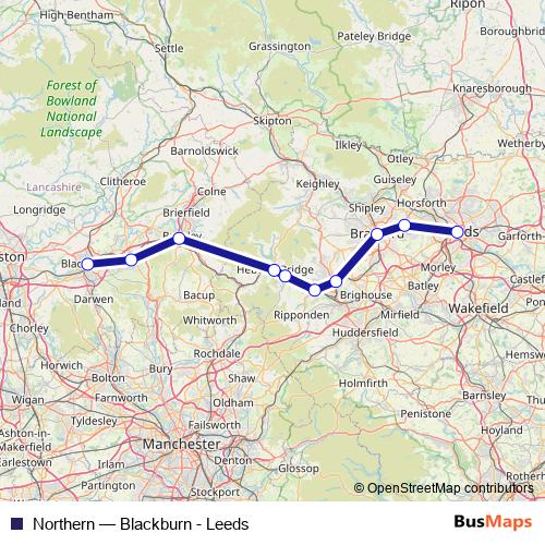 Northern rail Line Map