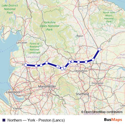 Northern rail Line Map