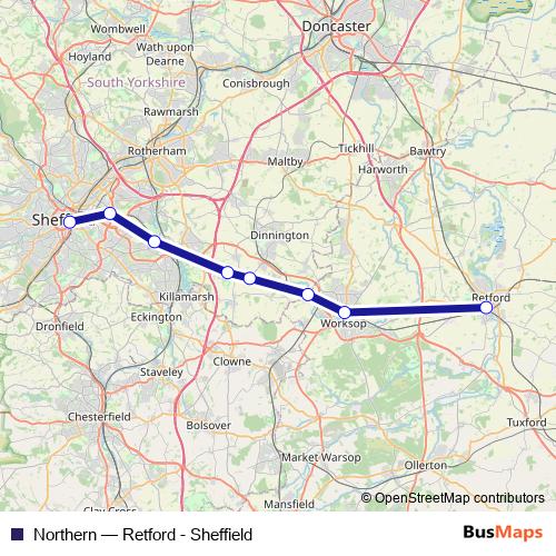 Northern rail Line Map