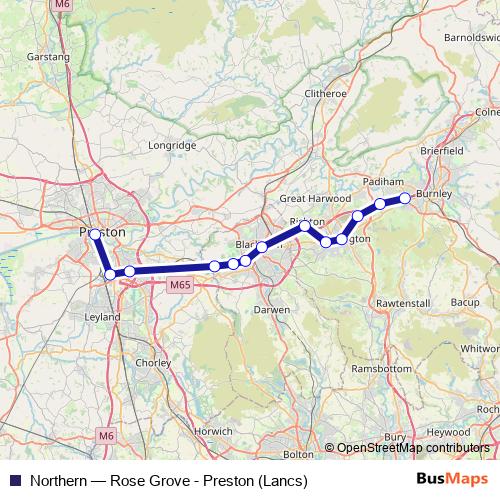 Northern rail Line Map