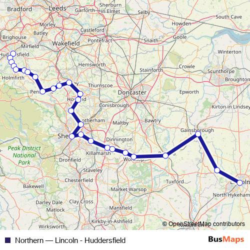 Northern rail Line Map