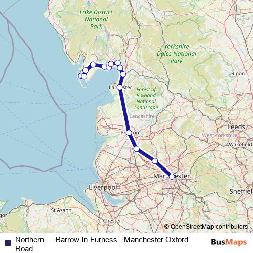 Northern rail Line Map