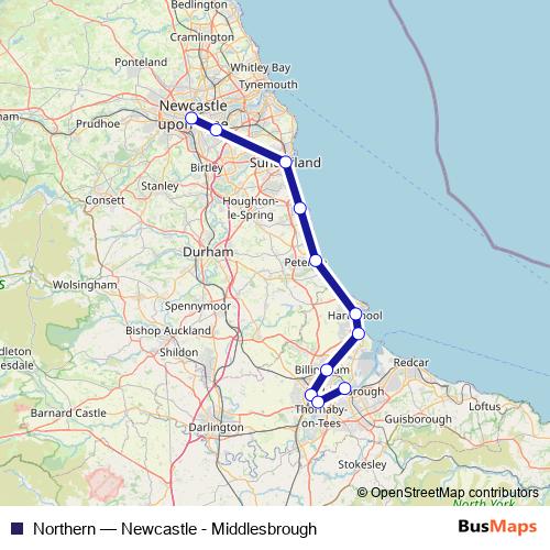 Northern rail Line Map