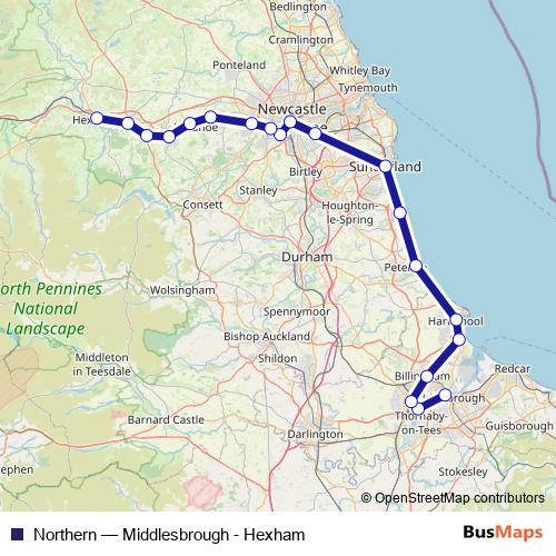 Northern rail Line Map