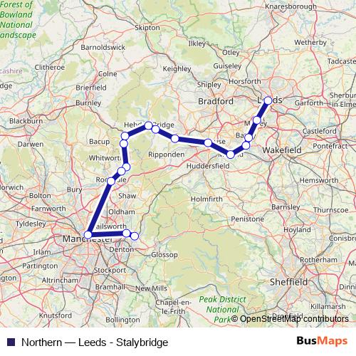 Northern rail Line Map
