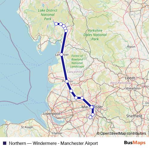 Northern rail Line Map