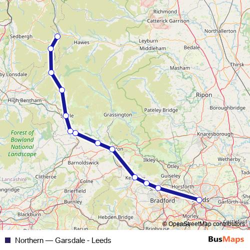 Northern rail Line Map