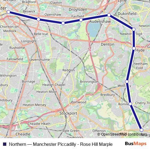 Northern rail Line Map