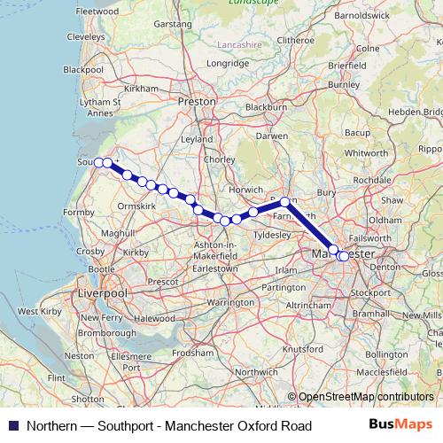 Northern rail Line Map