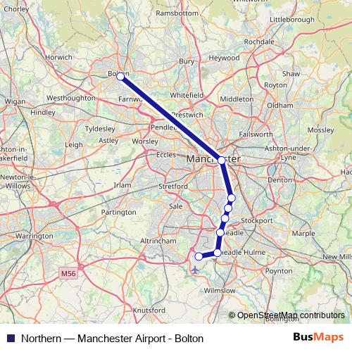 Northern rail Line Map