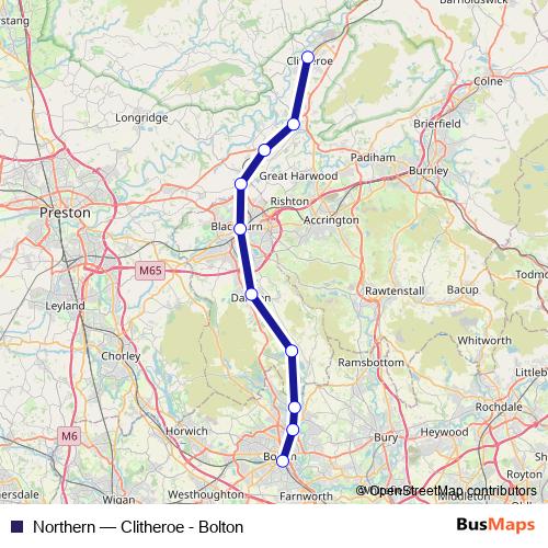Northern rail Line Map