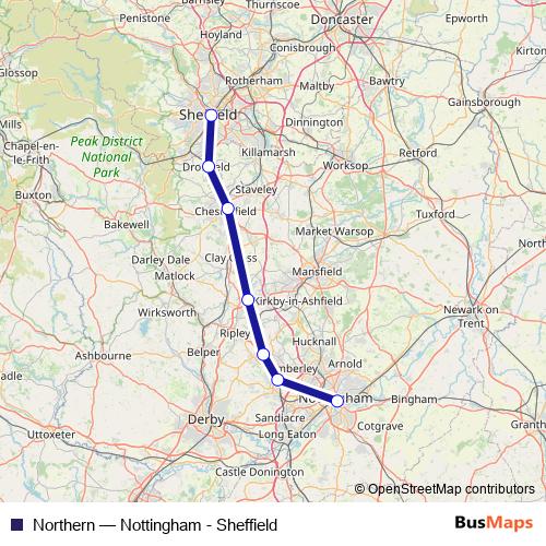 Northern rail Line Map