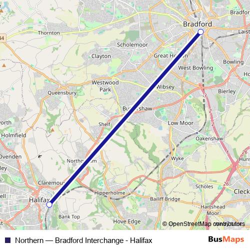 Northern rail Line Map