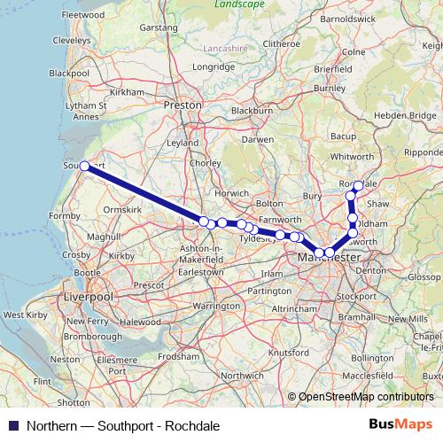 Northern rail Line Map