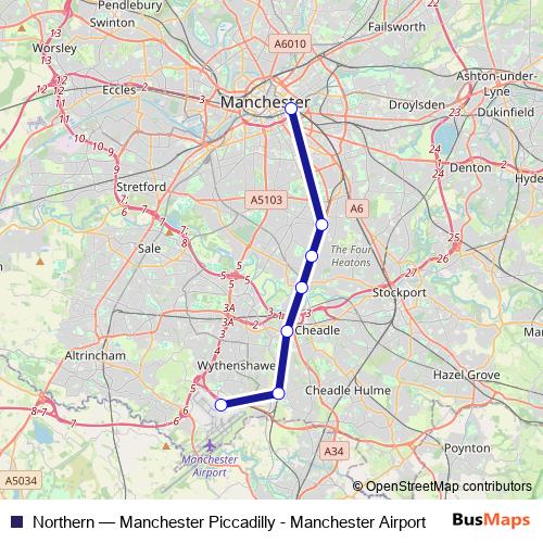 Northern rail Line Map