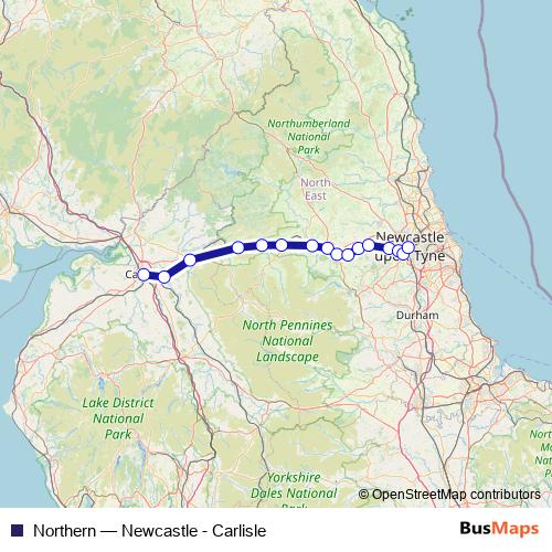 Northern rail Line Map