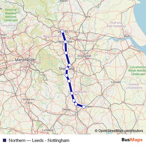 Northern rail Line Map