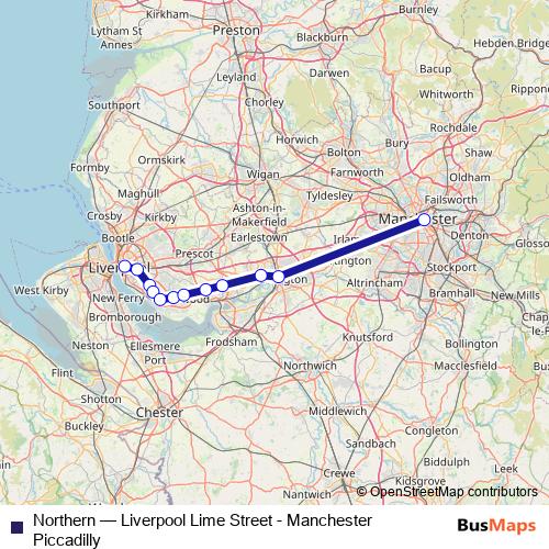 Northern rail Line Map