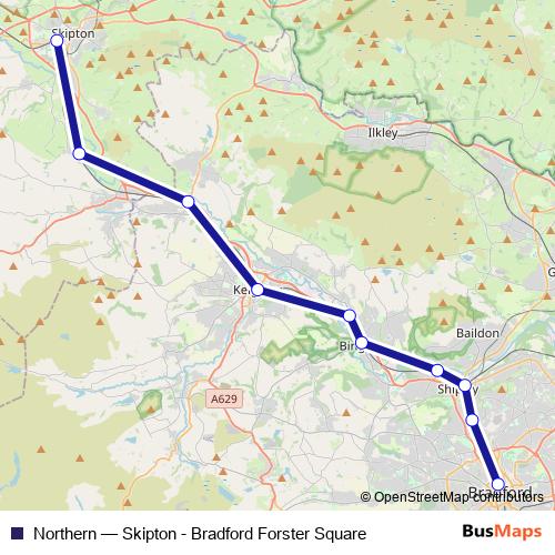 Northern rail Line Map
