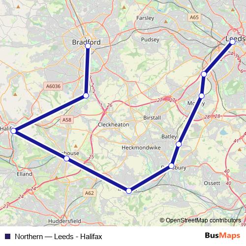 Northern rail Line Map