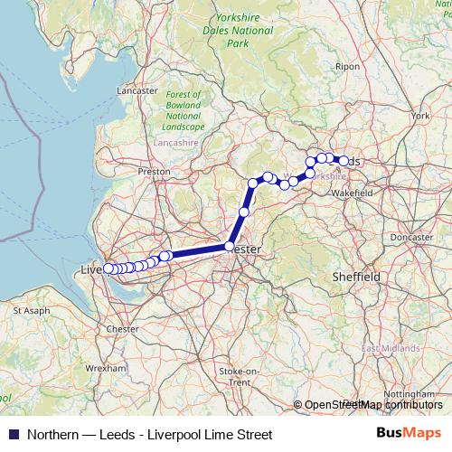 Northern rail Line Map