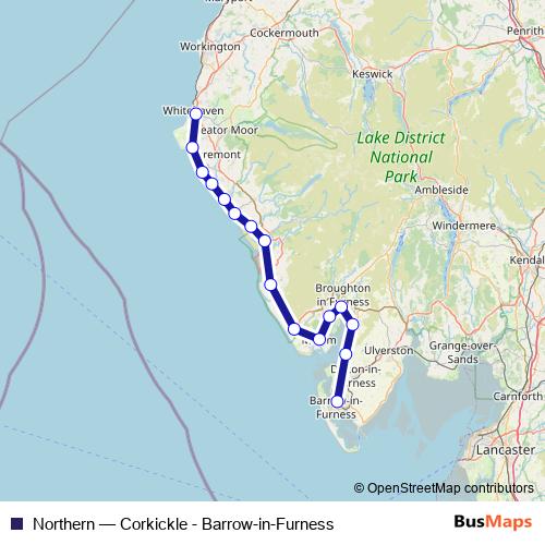 Northern rail Line Map