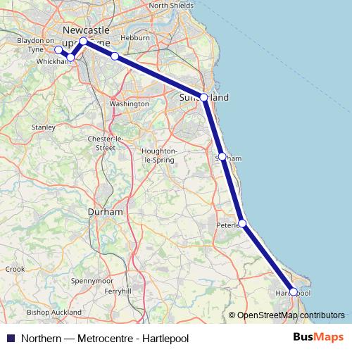 Northern rail Line Map