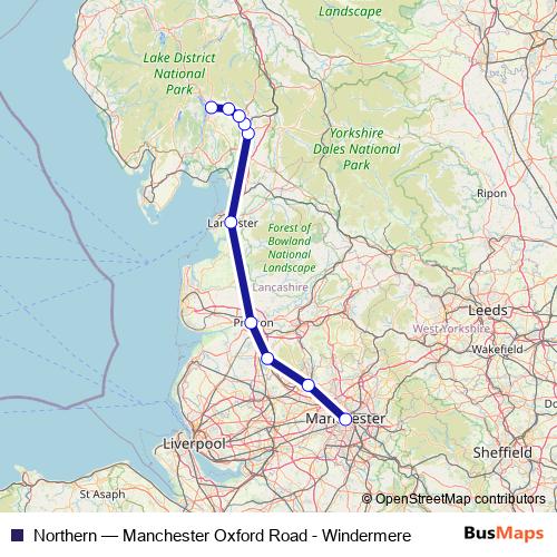 Northern rail Line Map